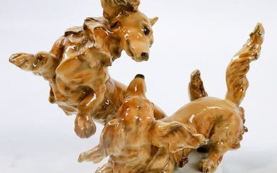 Hutschenreuther Germany Dachshunds Playing Figure
