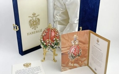 IMPERIAL FABERGE LILLIES OF THE VALLEY ENAMEL EGG