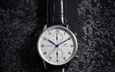 IWC. An Extremely Rare and historically interesting Stainless Steel Chronograph Wristwatch, given to Jose Ramos-Horta, in celebration of his receiving of the 1996 Nobel Peace Prize.