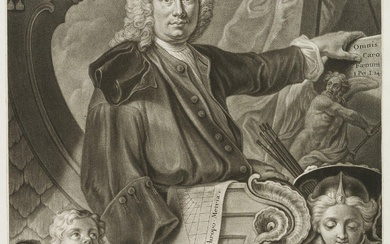 J. HAID (*1704) after BERGMÜLLER (*1688), Johann Georg Bergmüller, around 1744, Mezzotint