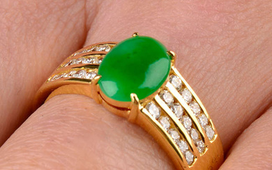 Jadeite jade and diamond ring