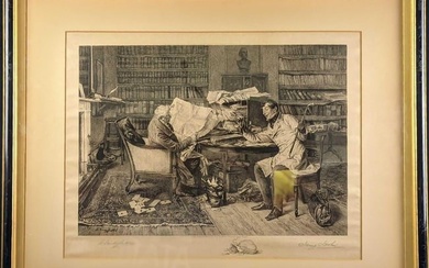 James Dobie "A Little Mortgage" Engraving After Walter Dendy Sadler