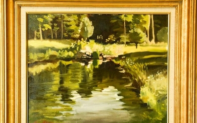 Jim Jones Signed Oil on Canvas "Edge of the Pond"