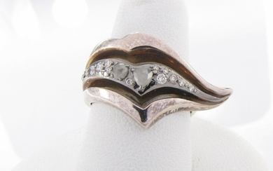 John Hardy Sterling Gray and White Diamond Ring