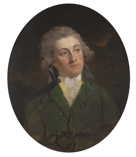John Hoppner, R.A. (London 1758-1810), Portrait of Lt. Col. Thomas Richmond-Gale-Braddyll (1776-1862), bust-length, in a green jacket
