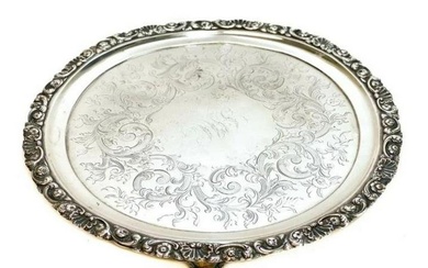 Jones, Ball, and Poor Boston Pure Coin Silver Round Footed Salver Tray, c 1850