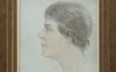 Josephine Crawford (American/Louisiana, 1878-1952) , "Self-Portrait", chalk and pencil on paper