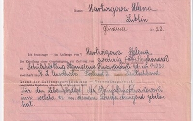 KL Auschwitz Application for loans prisoner 1941 RARE