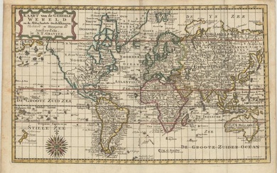 "Kaart van de Geheele Wereld na de Alderlaatste Ondekkingen...", Gravius, N. T.