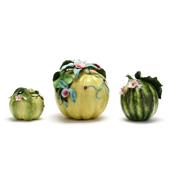 Katherine Houston (American, 20th/21st century), Three Porcelain Melons