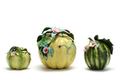 Katherine Houston (American, 20th/21st century), Three Porcelain Melons