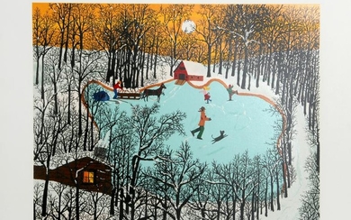 Kay Ameche, Walden Pond in Winter, Serigraph