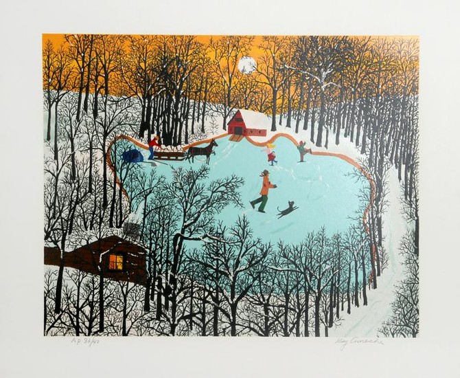 Kay Ameche, Walden Pond in Winter, Serigraph