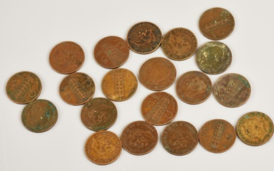 LOTTO DI LIRE ITALIANE REGNO D'ITALIA composto da monete da 5 cent 'spiga di...