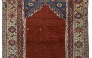 Ladik Prayer Rug, Turkey, early 19th century; 6 ft. x 3