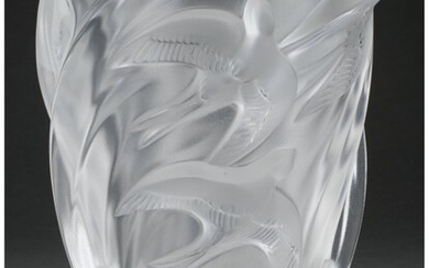 Lalique Clear and Frosted Glass Martinets Vase