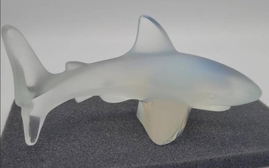 Lalique Crystal Shark Figurine with Original Box. Atlantis The Shark Made in France