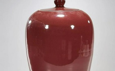 Large Chinese Oxblood Covered Jar