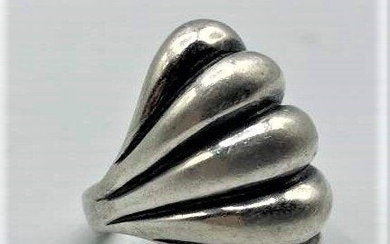 Large Sterling Silver Designer Ring Size 7.5