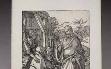 Lot 16 Albrecht DÜRER (1471-1528) Jésus prenant congé de sa mère Planche 7 de la petite Passion (1511). Bartsch 21,...