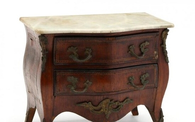Louis XV Style Miniature Marble Top Commode