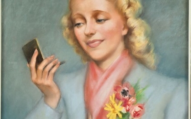 Louise Galand-Legendre (1876-1955) - Damenporträt Pastell