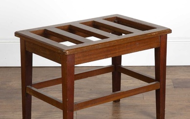 Luggage rack mahogany, late 19th/early 20th Century, standing on squar...