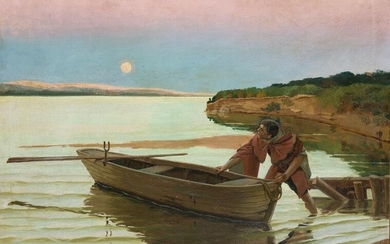 MARIANO OLIVER AZNAR (1863 / 1927) "Boatman", 1906