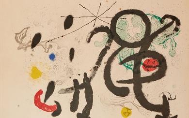 MIRO Joan (1893-1983) Danse Barbare. 1963. Lithographie en couleurs sur vélin d'Arches Signée en bas...