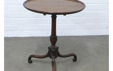 Mahogany tilt top wine table with a circular dished top, on ...