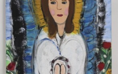 Mancuso Virgin Mary Painted on Canvas.