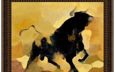 Manolo Ruiz Pipo Original Oil Painting On Canvas Signed Animal Portrait Artwork