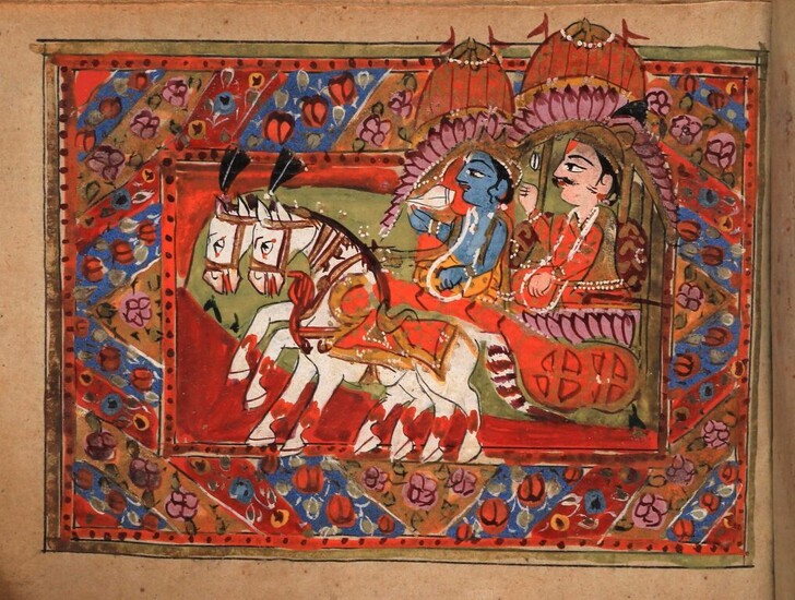 Manuscrit illustré hindou. Inde du Nord,... - Lot 216 - Kâ-Mondo