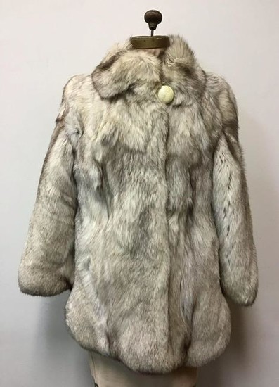 Marble Arctic Fox Fur Coat Jacket Vintage Fashion