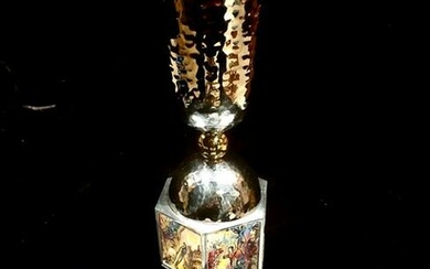 Marc Chagall Kiddush cup- unique 975 silver goblet