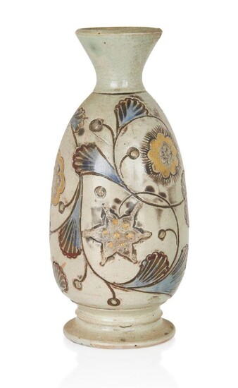 Martin Brothers, Vase with stylised foliage and flower heads, circa 1890, Glazed stoneware, Underside incised Martin Bros/London & Southall, 14cm high