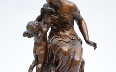 Mathurin Moreau : statue en zamack 'Galathée' (h61cm)