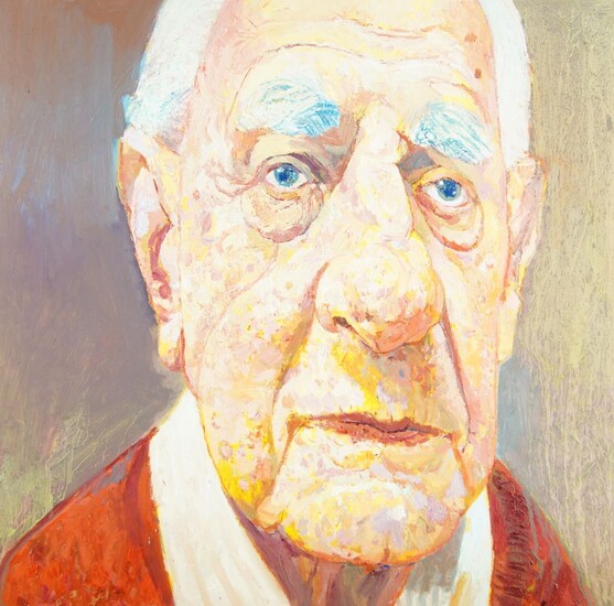 Meirion Ginsberg, Welsh b.1985- Old Man, 2012; oil on canvas, signed, titled, and dated to the reverse, 61 x 61 cm (ARR)