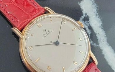 Mens Rolex Chronometer 4282 35mm 14k Rose Gold Manual