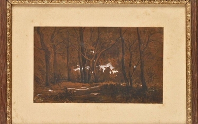 Michel BOUQUET (1807-1890) Forêt Lavis sur...