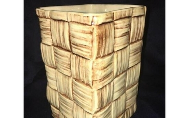 Mid Century Shawnee Woven Design Pottery Vase