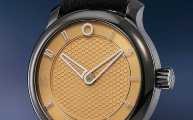 Ming X Massena LAB, Ref. 17.09 A very well crafted and unusual DLC coated stainless steel wristwatch with honeycomb dial limited to 10 pieces, presentation box and guarantee