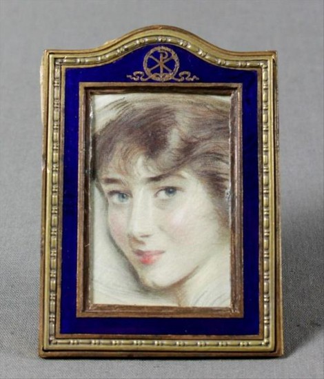 Miniature Bronze And Enamel Picture Frame