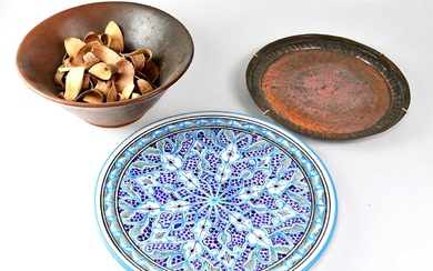 Mixed ceramics to include a pair of Iznik plates, two...