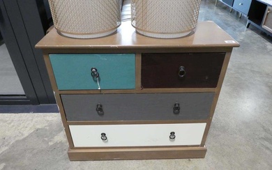 Modern chest of 2 over 2 drawers with multi coloured...