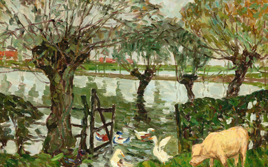 Modest Huys Belgium / 1874 - 1932 Flood around the farm (1923)