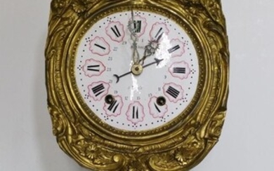 Mondrel Antique Wag On Wall Stamped Gilt Brass Clock