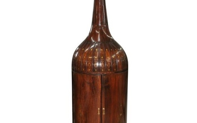 Monumental Mahogany Bottle Shaped Liquor Cabinet