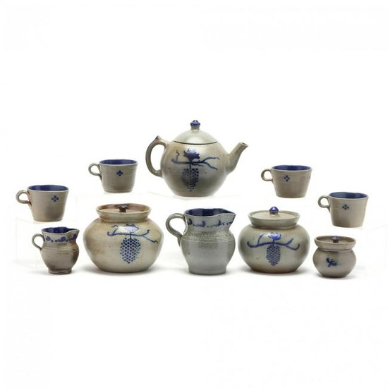 NC Pottery, A Ben Owen Master Potter Tea Service of Ten