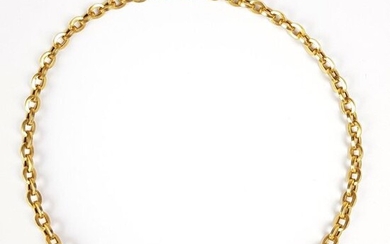 NECKLACE in gold 750 ‰ round chain link, length approx. 43 cm, weight 12.9 g
